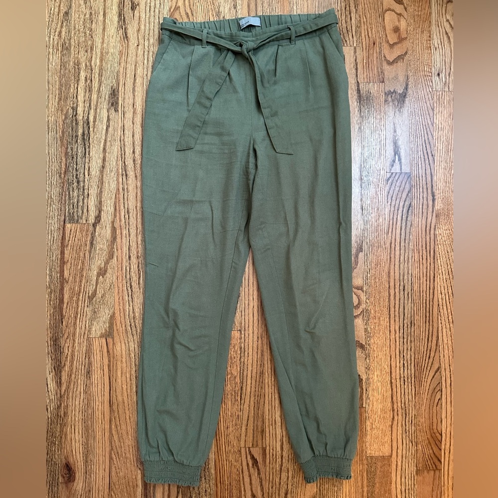 Vero Moda Green Khaki linen joggers